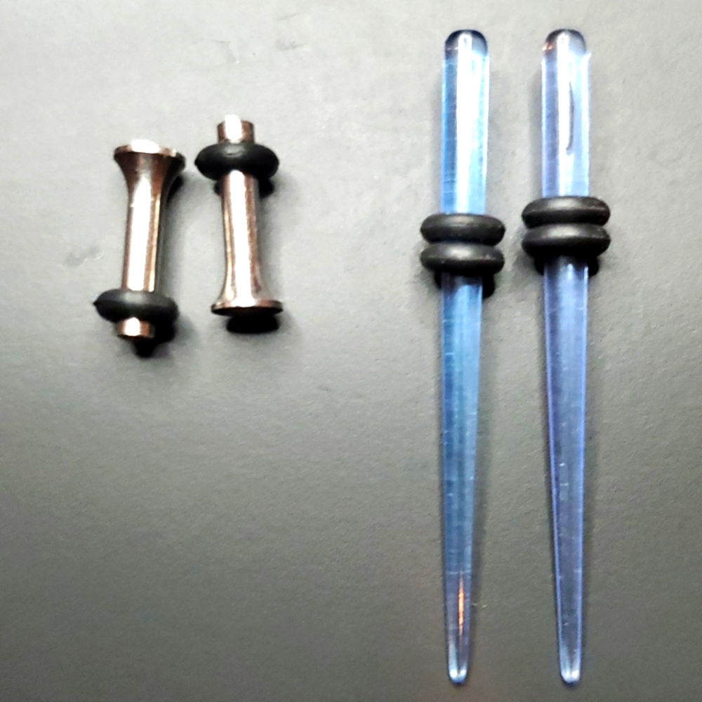 Tapers blue Translucent, ear plugs stainless steel  body piercing 2mm =12 gauge